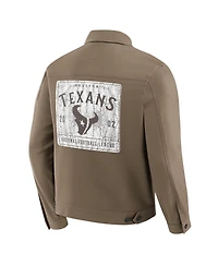 Fanatics Men'sBrown Houston Texans Trucker Full-Button Jacket