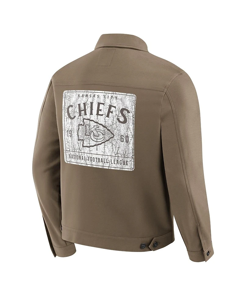 Fanatics Men'sTan Kansas City Chiefs Trucker Full-Button Jacket