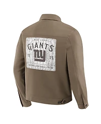 Fanatics Men'sTan New York Giants Trucker Full-Button Jacket