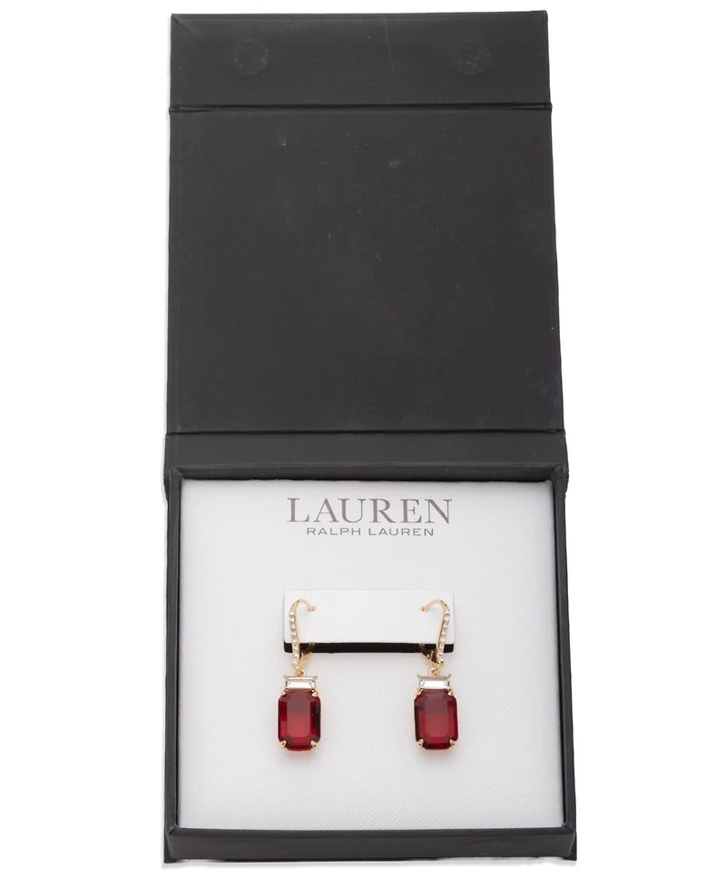 Lauren Ralph Glass Stone Drop Earrings