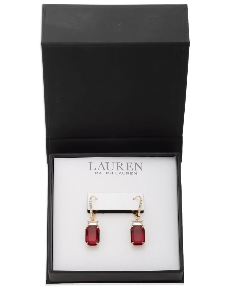 Lauren Ralph Glass Stone Drop Earrings