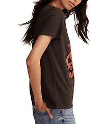 Lucky Brand Women's Rolling Stones Pumpkin Tongue Crew Neck T-Shirt