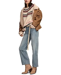 Lucky Brand Women's Fair Isle Crew neck Sweater