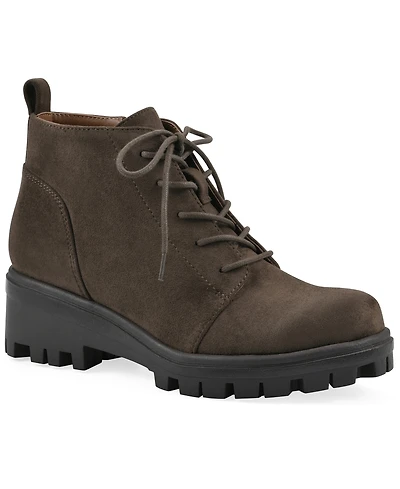 White Mountain Women's Tariq Lug Sole Lace-up Booties