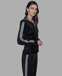 Karl Lagerfeld Paris Women's Zip-Up Hooded Jacket