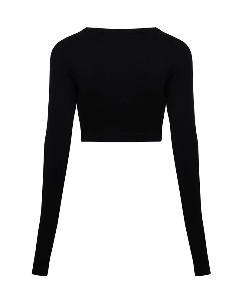 Nocturne Women's Boat Neck Knit Crop Top