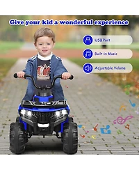 Gymax Kids Ride On Car 6V Battery Powered Atv w/4 Anti-skid Wheels Music Player
