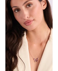 Le Vian Grape Amethyst (2-7/8 ct. t.w.) & Diamond (1/4 ct. t.w.) Butterfly Pendant Necklace in 14k Rose Gold, 18" + 2" extender