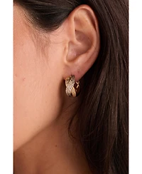 Le Vian Chocolate Ombre Diamond Crossover Chunky Huggie Hoop Earrings (1 ct. t.w.) in 14k Gold, 0.71"