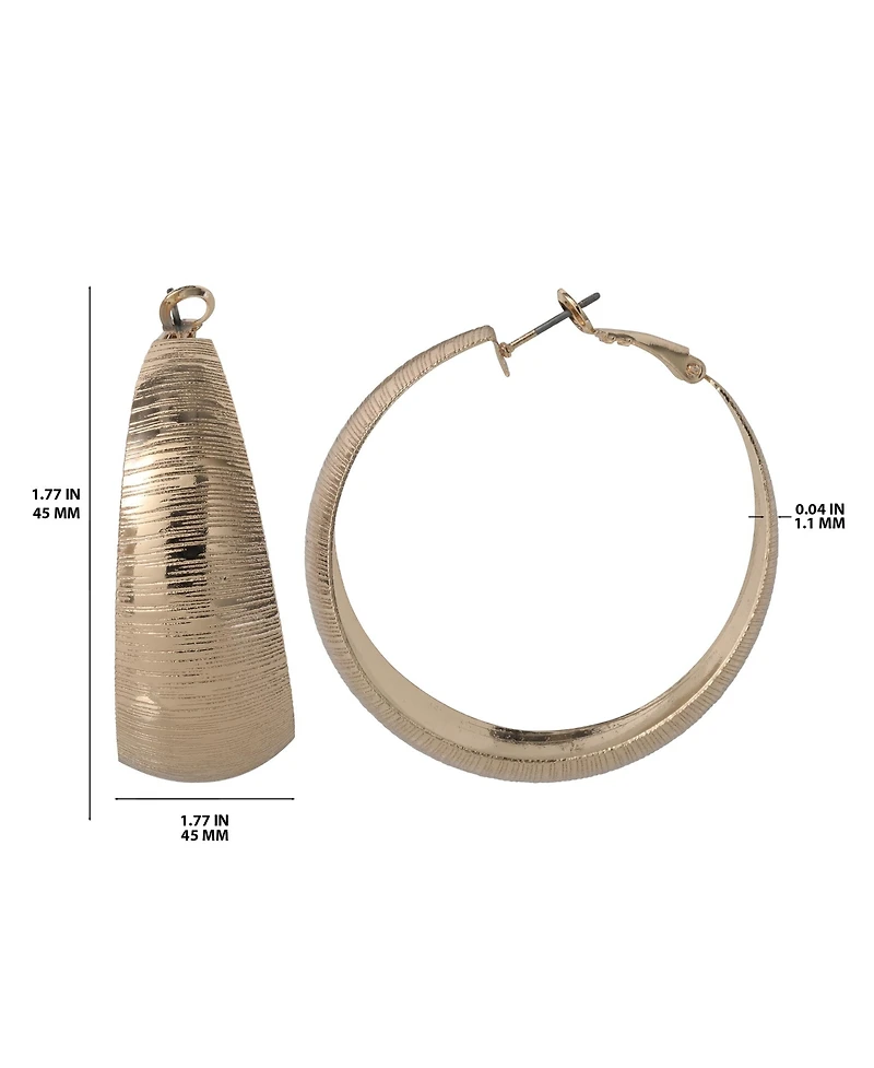 BCBGeneration Matte Textured Gold Hoop Earrings