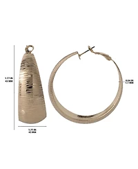 BCBGeneration Matte Textured Gold Hoop Earrings