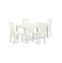 East West Furniture Dining Room Set Linen White