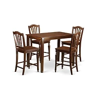 East West Furniture 5 Pc counter height Table and chair set-pub Table and 4 Dining Chairs.