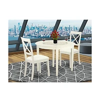 East West Furniture Dining Room Set Linen White