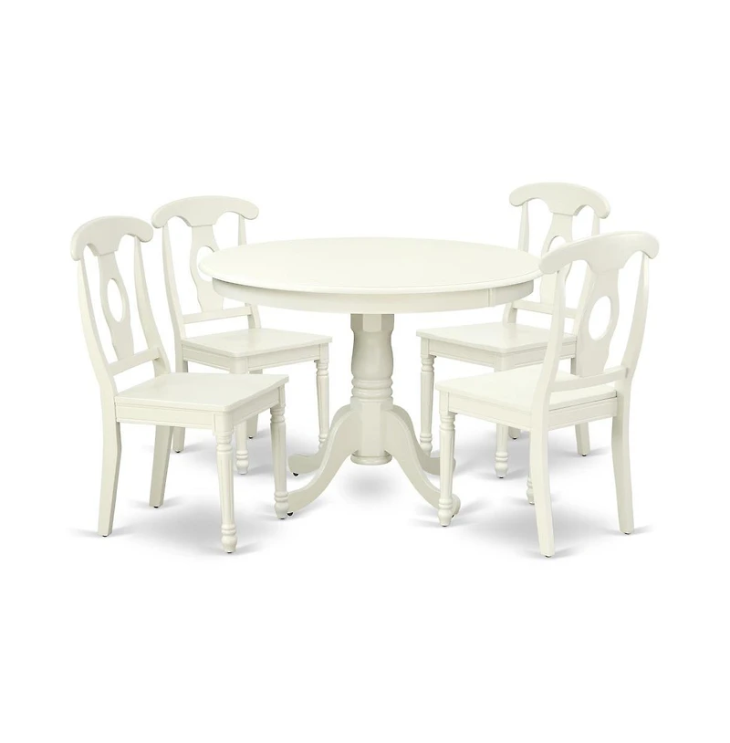 East West Furniture Dining Room Set Linen White