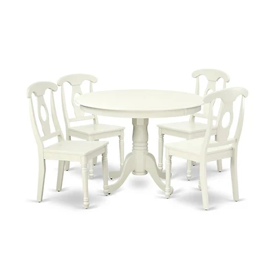 East West Furniture Dining Room Set Linen White