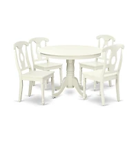 East West Furniture Dining Room Set Linen White