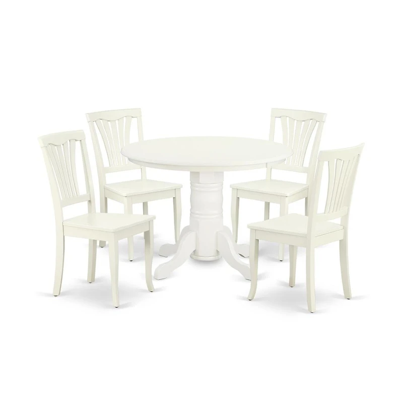 East West Furniture Dining Room Set Linen White