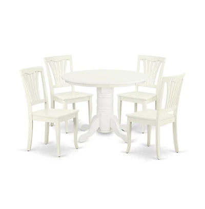 East West Furniture Dining Room Set Linen White