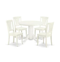 East West Furniture Dining Room Set Linen White
