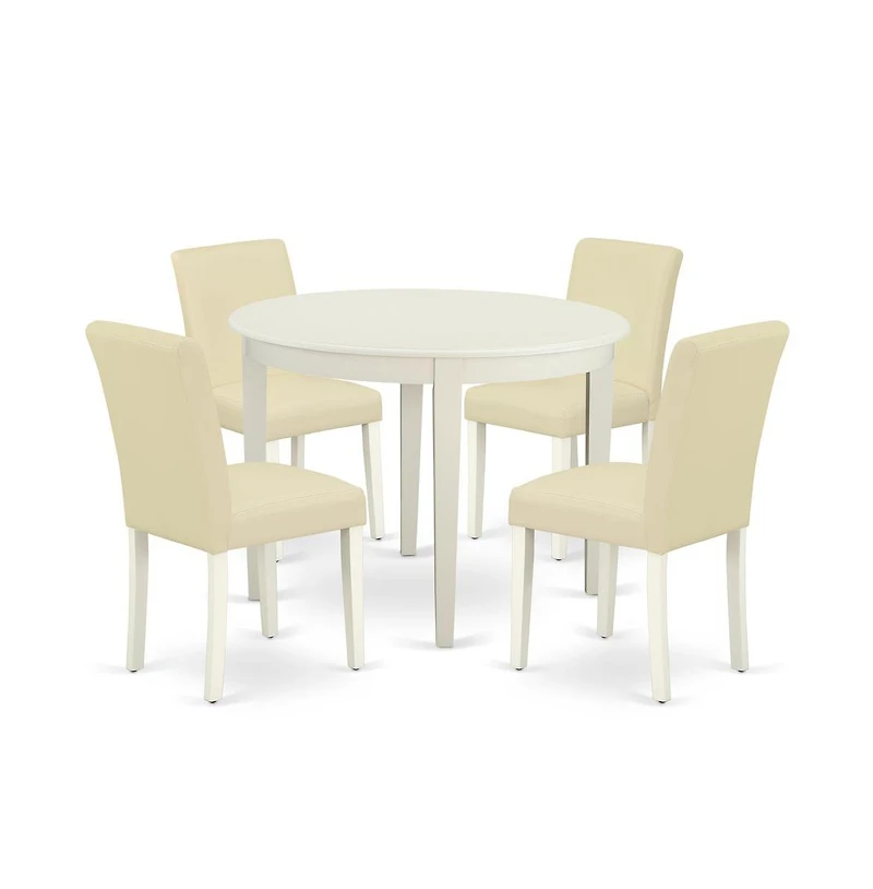 East West Furniture Dining Room Set Linen White