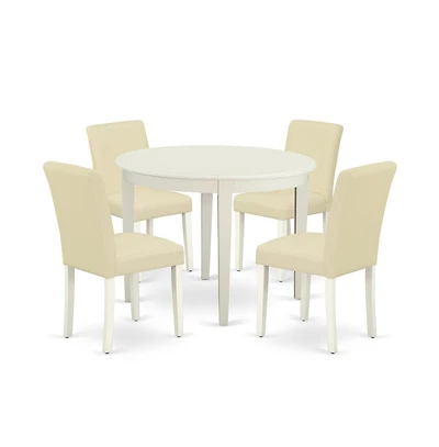 East West Furniture Dining Room Set Linen White