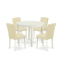 East West Furniture Dining Room Set Linen White