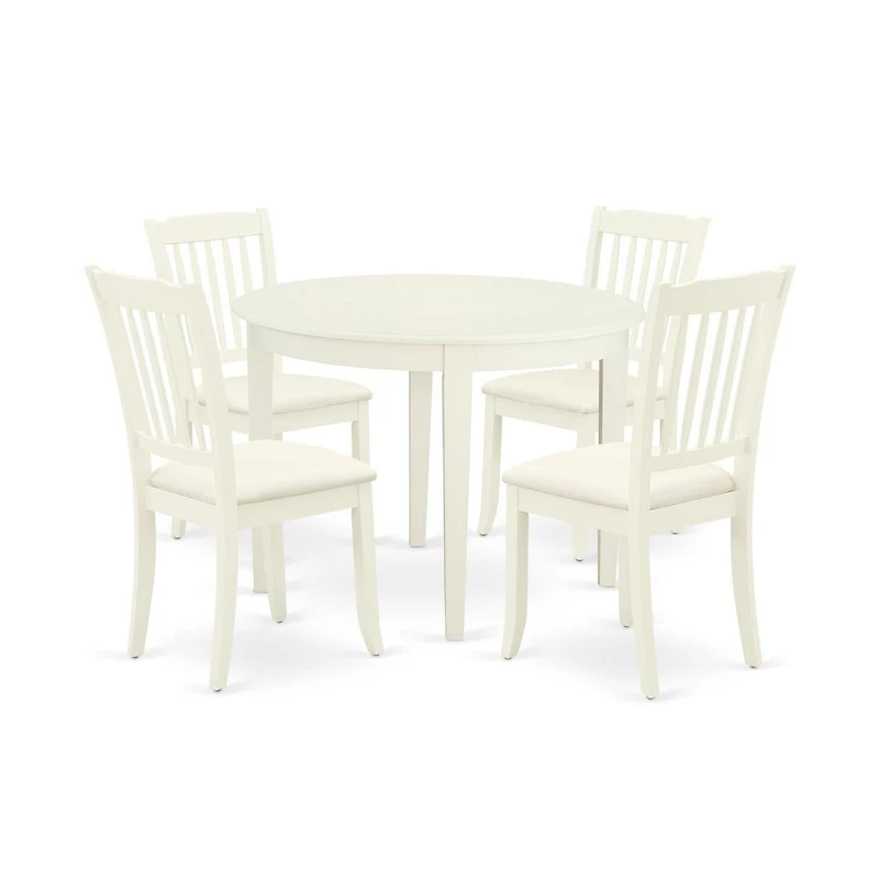 East West Furniture Dining Room Set Linen White