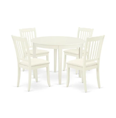 East West Furniture Dining Room Set Linen White