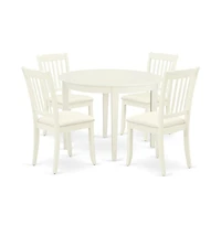 East West Furniture Dining Room Set Linen White
