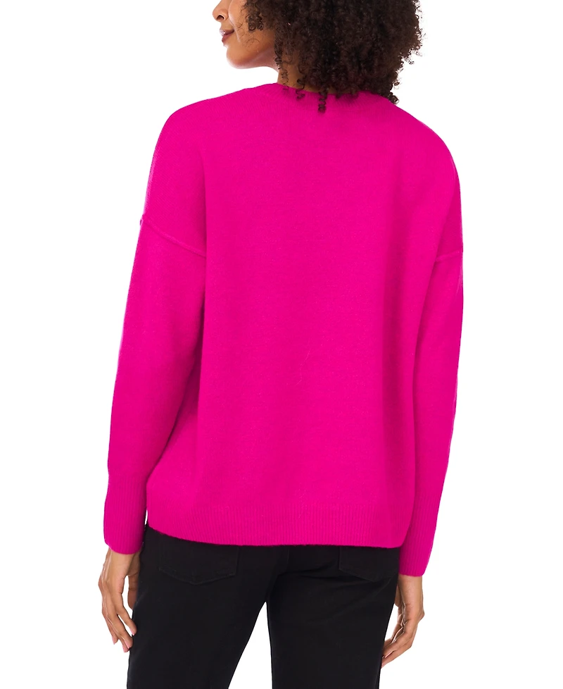 Vince Camuto Women's Cozy Crewneck Long-Sleeve Extend-Shoulder Sweater