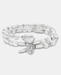 Style & Co Imitation Pearl Beaded Coil Bracelet, Macy's Exclusive