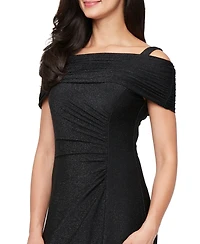Sl Fashions Women's Off-The-Shoulder Long Knit Dress