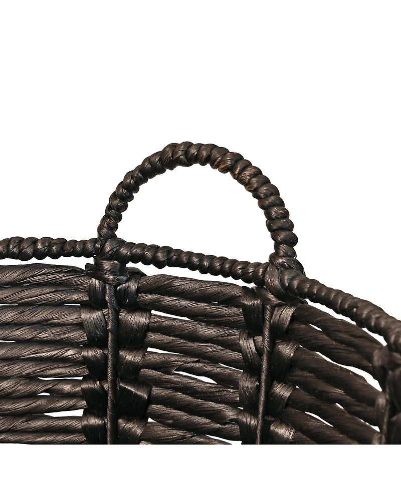 Jonathan Y Laurel 19.49" Bohemian Hand-Woven Abaca Hamper Basket with Handles