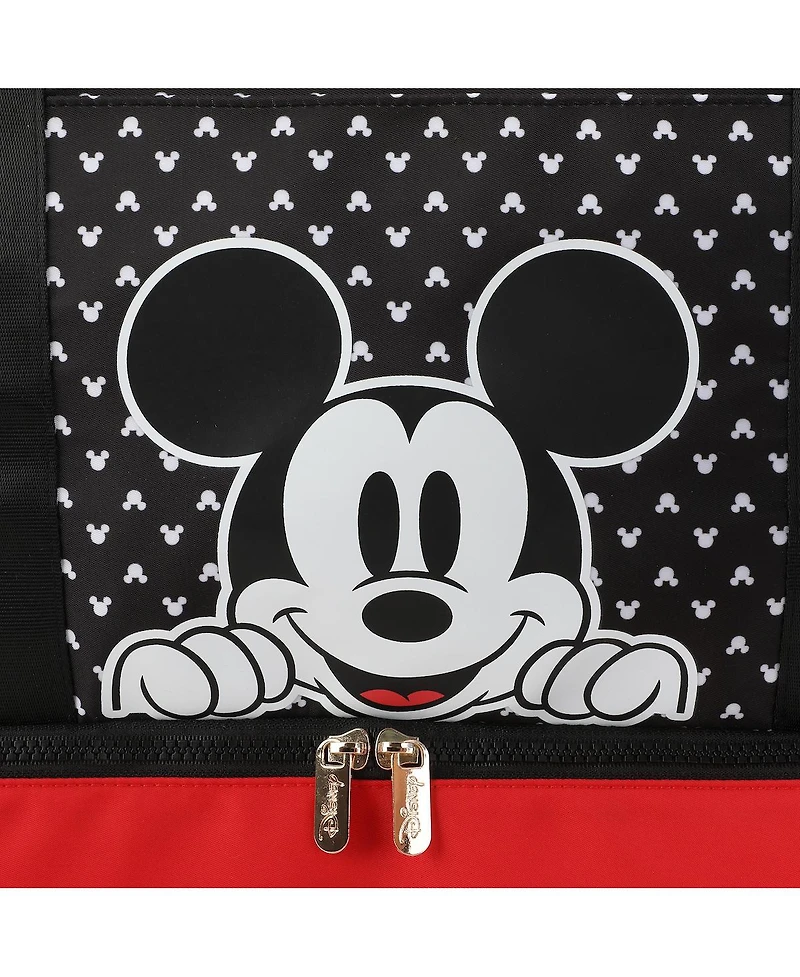 Disney Mickey Mouse Peeking Black 18" Nylon Duffle Bag