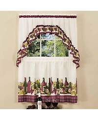 Kate Aurora Chardonnay Complete Kitchen Curtain Tier Pair and Valance Set
