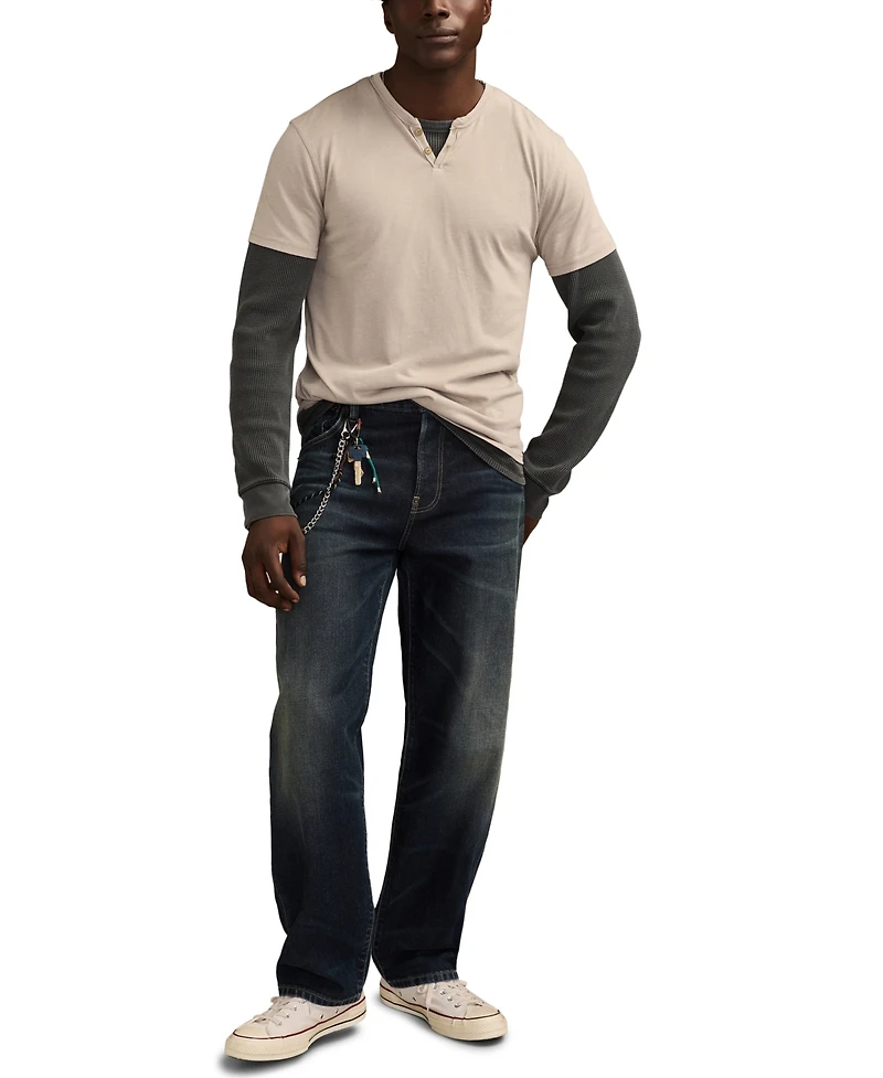 Lucky Brand Men's Venice Burnout Notch Neck T-shirts