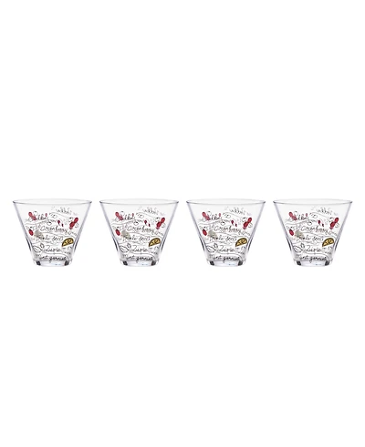 Kate Spade Make Merry Stemless Martini Glasses, Set of 4
