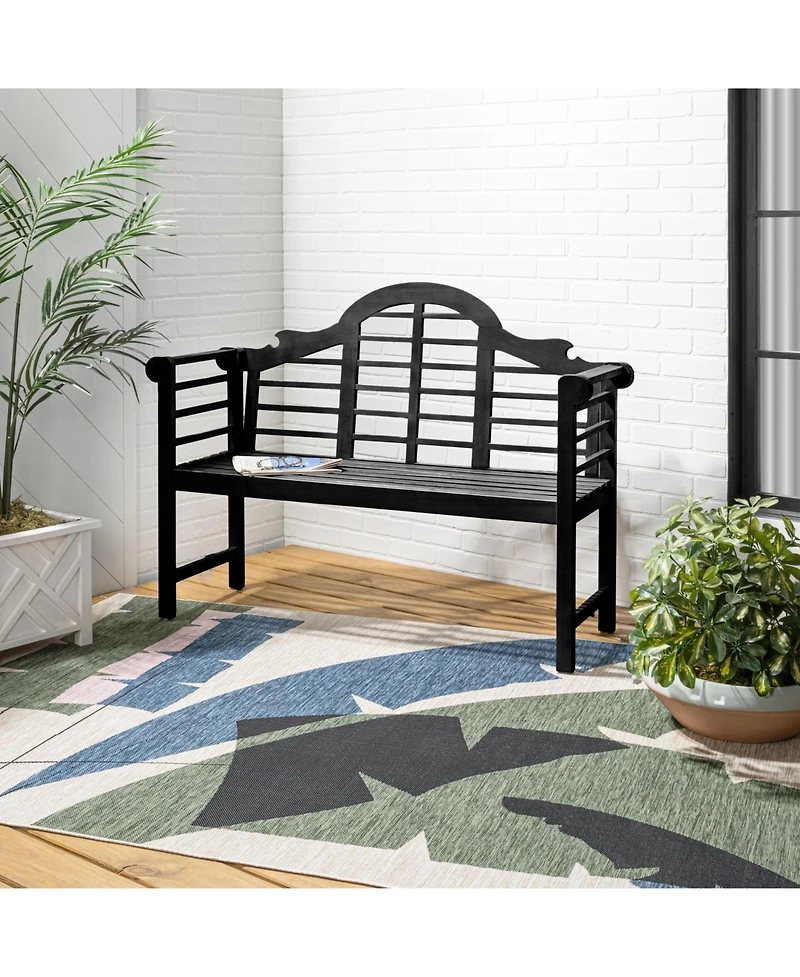 Lutyens 51.2" 3-Seat Arched 600-Lbs Support Acacia Wood Outdoor Garden Patio Bench