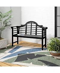 Lutyens 51.2" 3-Seat Arched 600-Lbs Support Acacia Wood Outdoor Garden Patio Bench
