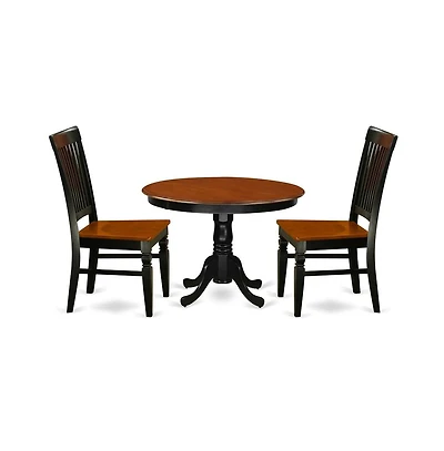 East West Furniture Dining Room Set Black & Cherry