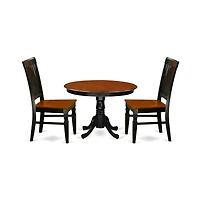 East West Furniture Dining Room Set Black & Cherry