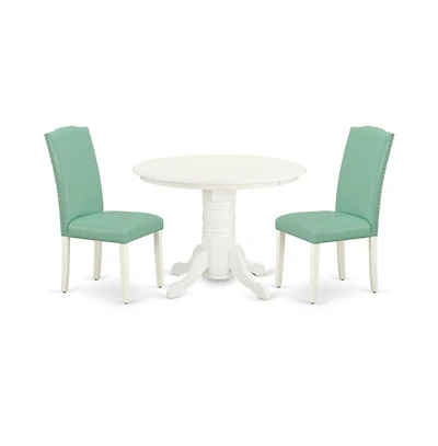 East West Furniture Dining Room Set Linen White