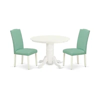 East West Furniture Dining Room Set Linen White
