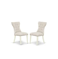 East West Furniture 5-Piece Dining room Table Set Included 4 Kitchen Dining chairs Upholstered Nails Head Seat and High Button Tufted Chair and Rectan