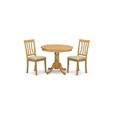 East West Furniture 3 Pc Kitchen Table set-small Kitchen Table plus 2 Dining Chairs
