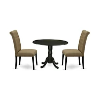 East West Furniture Dining Room Set Black