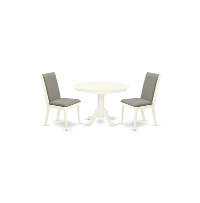 East West Furniture Dining Room Set Linen White