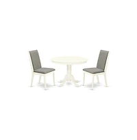 East West Furniture Dining Room Set Linen White