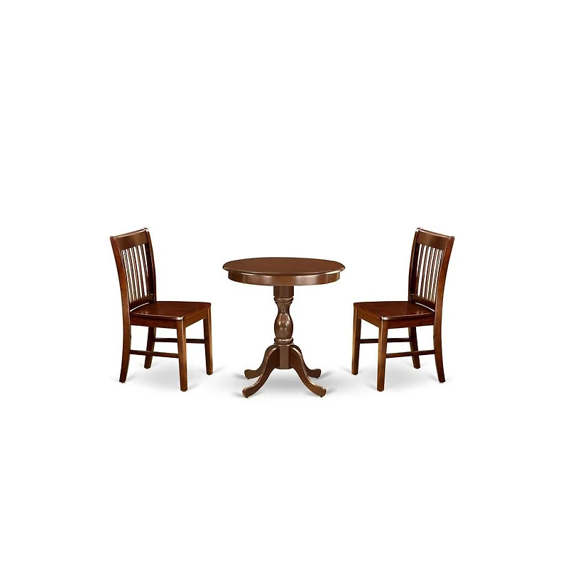 East West Furniture 3-Pc Dining Room Table Set